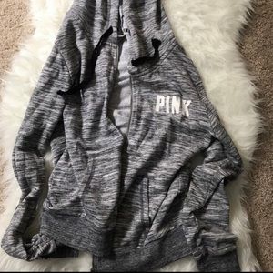 White & Gray Zip Up Victoria’s Secret Jacket